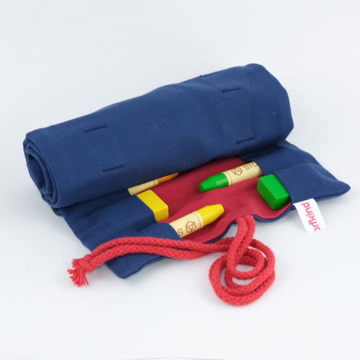 12 roll-up pencil case - blueberry/cherry