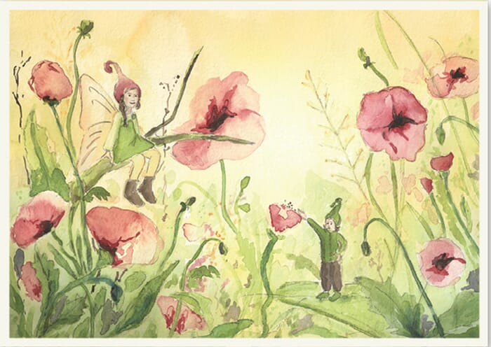 Postcard Elves on Flower Meadow 