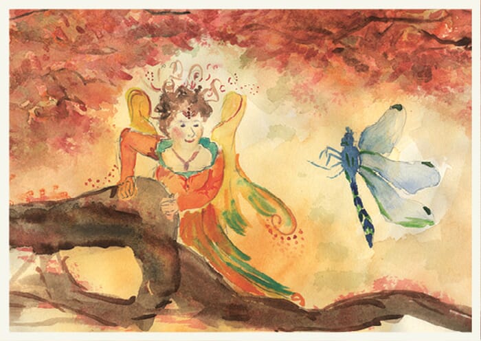 Postcard Fairy with Dragon Fly