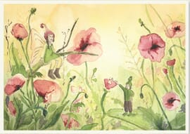 Cartolina: Fate in un prato fiorito