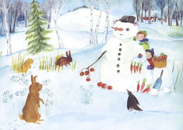 Carte postale Bonhomme de neige