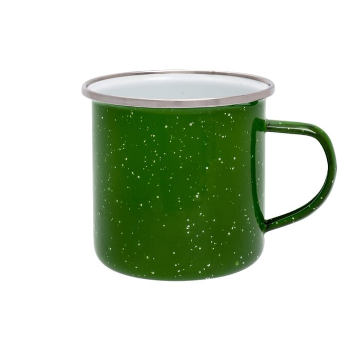 Enamel cup, green, 360 ml 