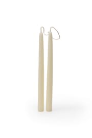 White dinner candles made of beeswax, 2 pieces