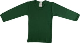 Camisa de manga larga de lana-seda, verde oliva