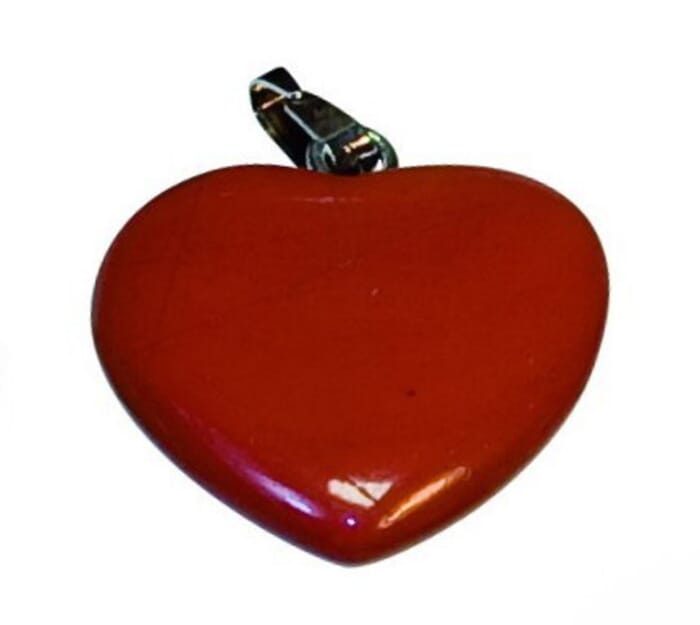 Heart pendant rose quartz or red jasper red jasper