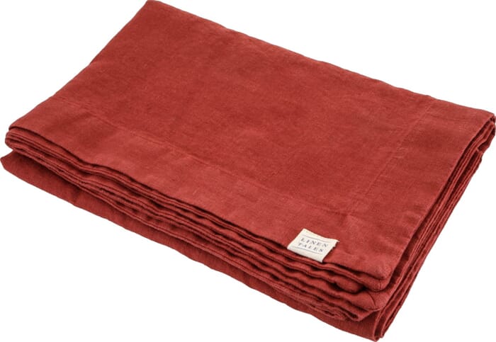 Linen tablecloth, red 140x300