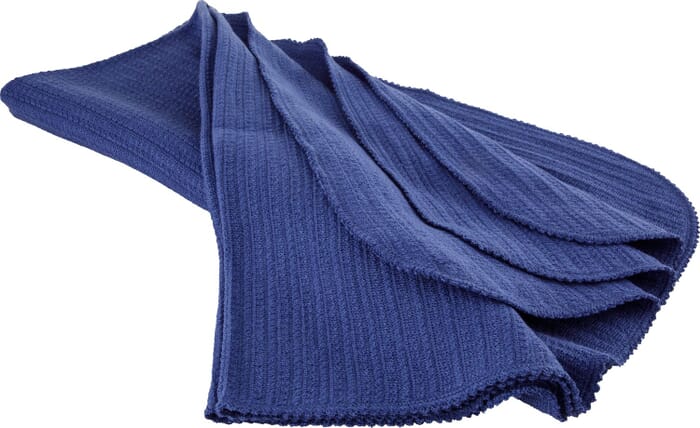 Decke aus Merinowolle blau