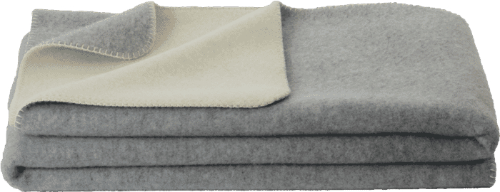 Couverture en laine, nuances de gris gris clair/blanc