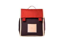 Satchel made from organic cotton in red-aubergine
