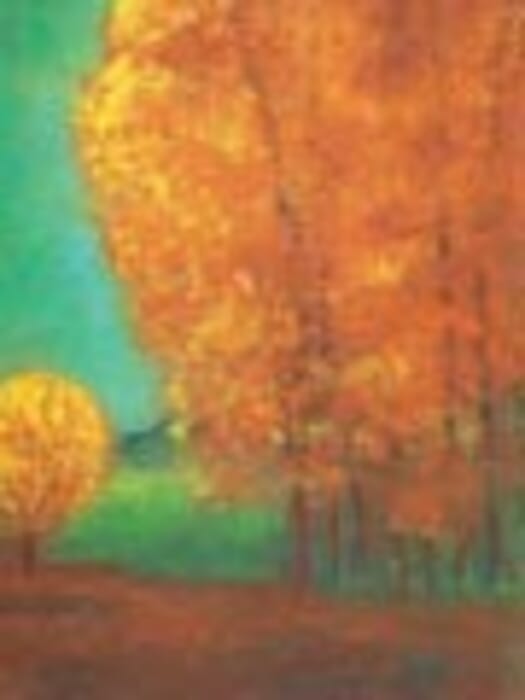 Postkarte Herbstbäume