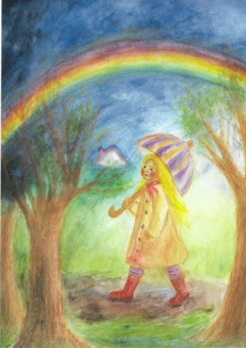 Ansichtkaart Regenboog 