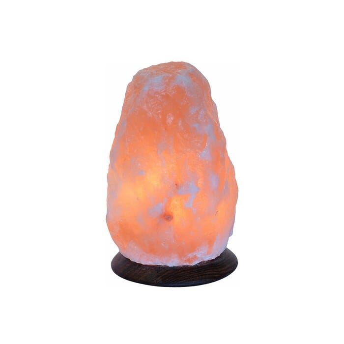 Salt Crystal Lamp with Wooden Base, Small 