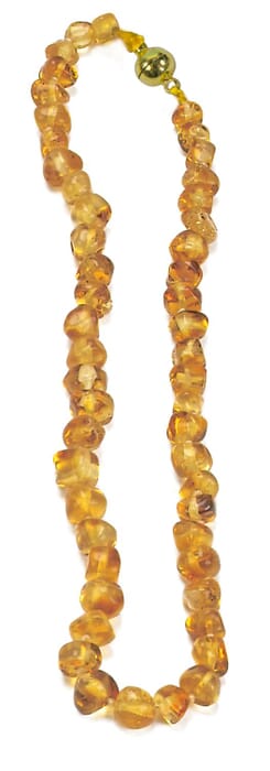Collier d'ambre couleur miel 36 - 38 cm