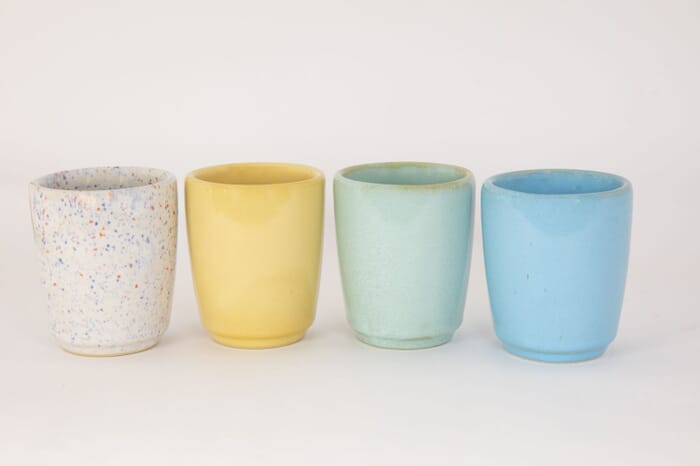Small ceramic mug 2s blue