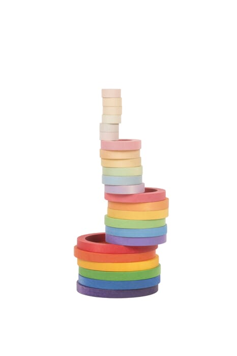 Grapat wooden toy colourful wooden rings