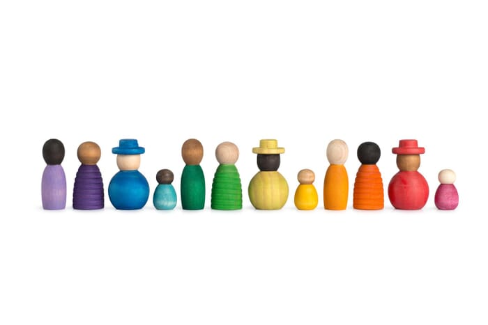 Grapat houten speelgoed 12 verschillende houten figuren