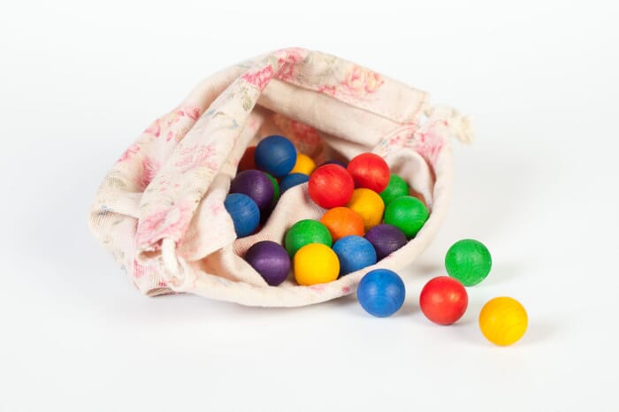 Grapat wooden toy colourful marbles
