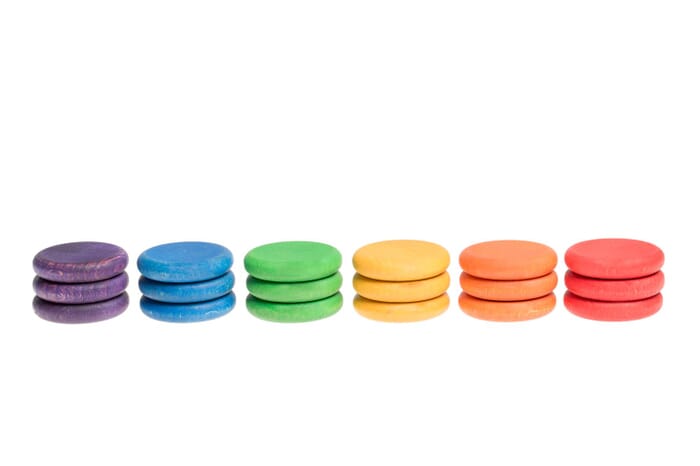 Grapat wooden toy 18 discs, coloured