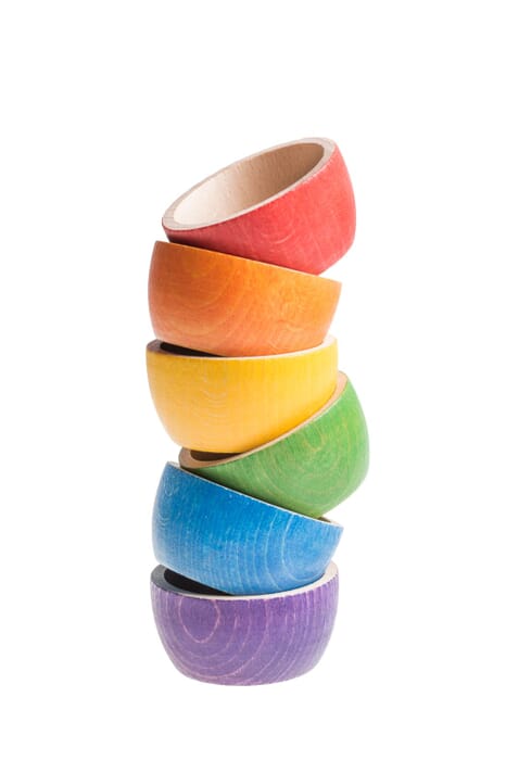 Grapat wooden toy 6 bowls, coloured