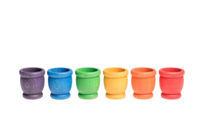 Grapat wooden toy 6 cups, coloured