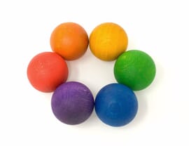 Grapat wooden toy 6 balls, rainbow