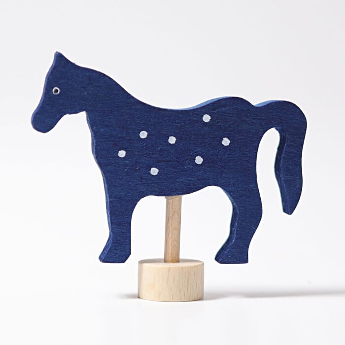 Grimm`s stokfiguur blauw paard