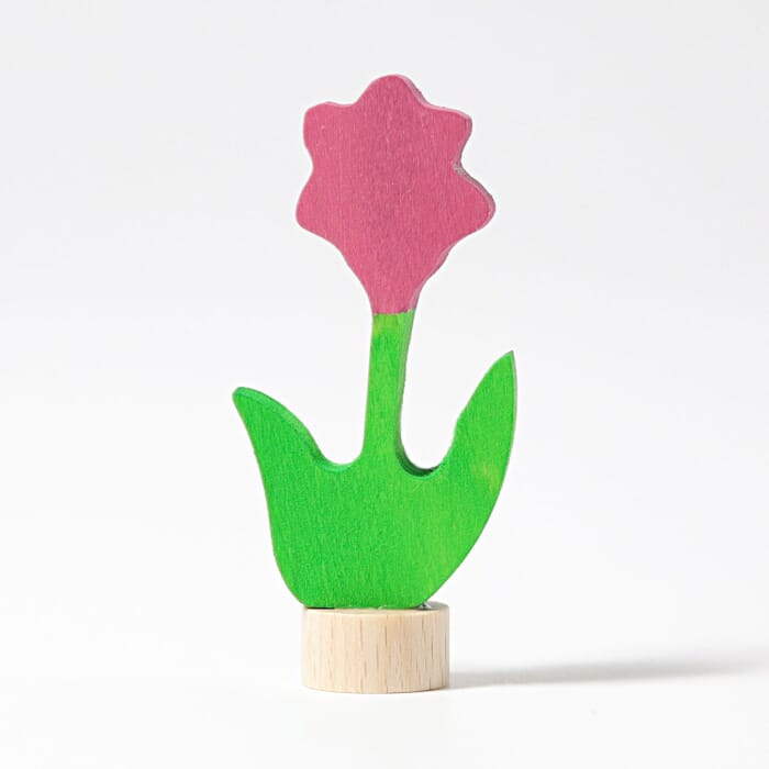 Figura de palo de Grimm flor rosa