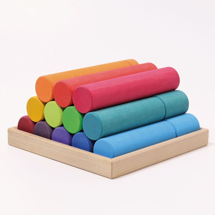 Grimms Large Construction Rollers Rainbow