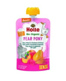 Holle Demeter-Pouchy Pear Pony - Birne, Pfirsich, Himbeere mit Dinkel
