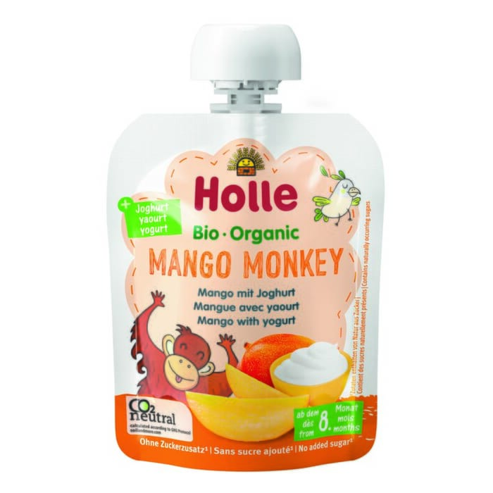 Holle Organic Yoghurt Pouchy Mango Monkey - Mango con Yogur
