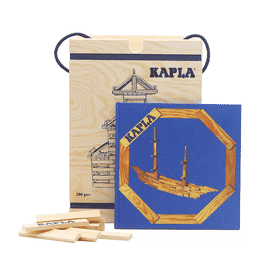 KAPLA® Holzbausteine mit Kunstbuch blau