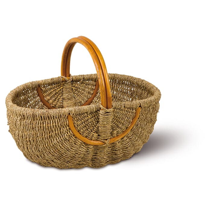 Basket small with wooden handle