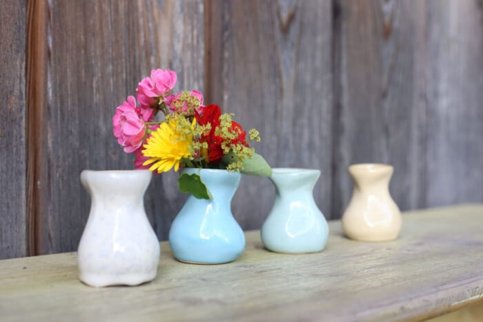 Vase en quatre couleurs bleu pastel