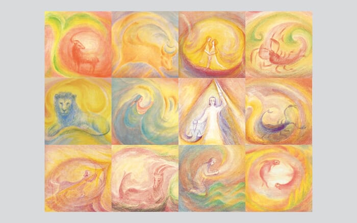 Set of 12 Postcards Signs of the Zodiac by Christhilde Meining-Jenny