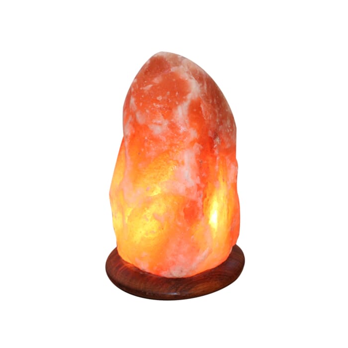 Salt Crystal Lamp with Wooden Base, Large 