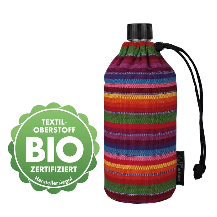 Emil Oval Drinking Bottle with Striped Sleeve