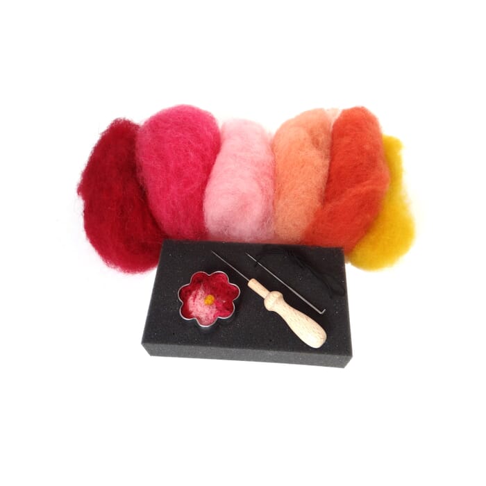 Kit de bricolage Fleurs de ruban de cheveux, rouge