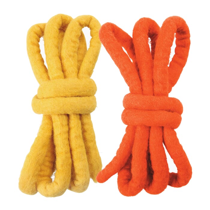 Felt cords, orange yellow